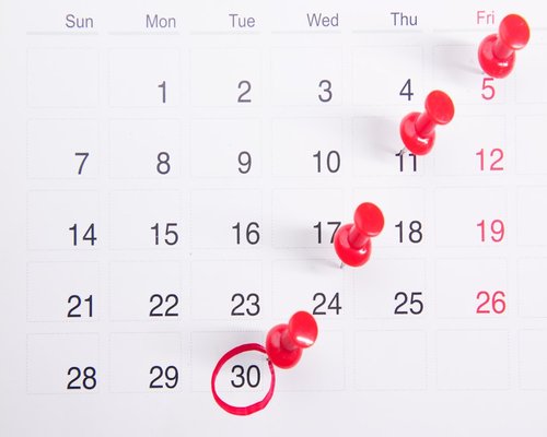A neat calendar showing a well balanced schedule interspersed with restful break intervals